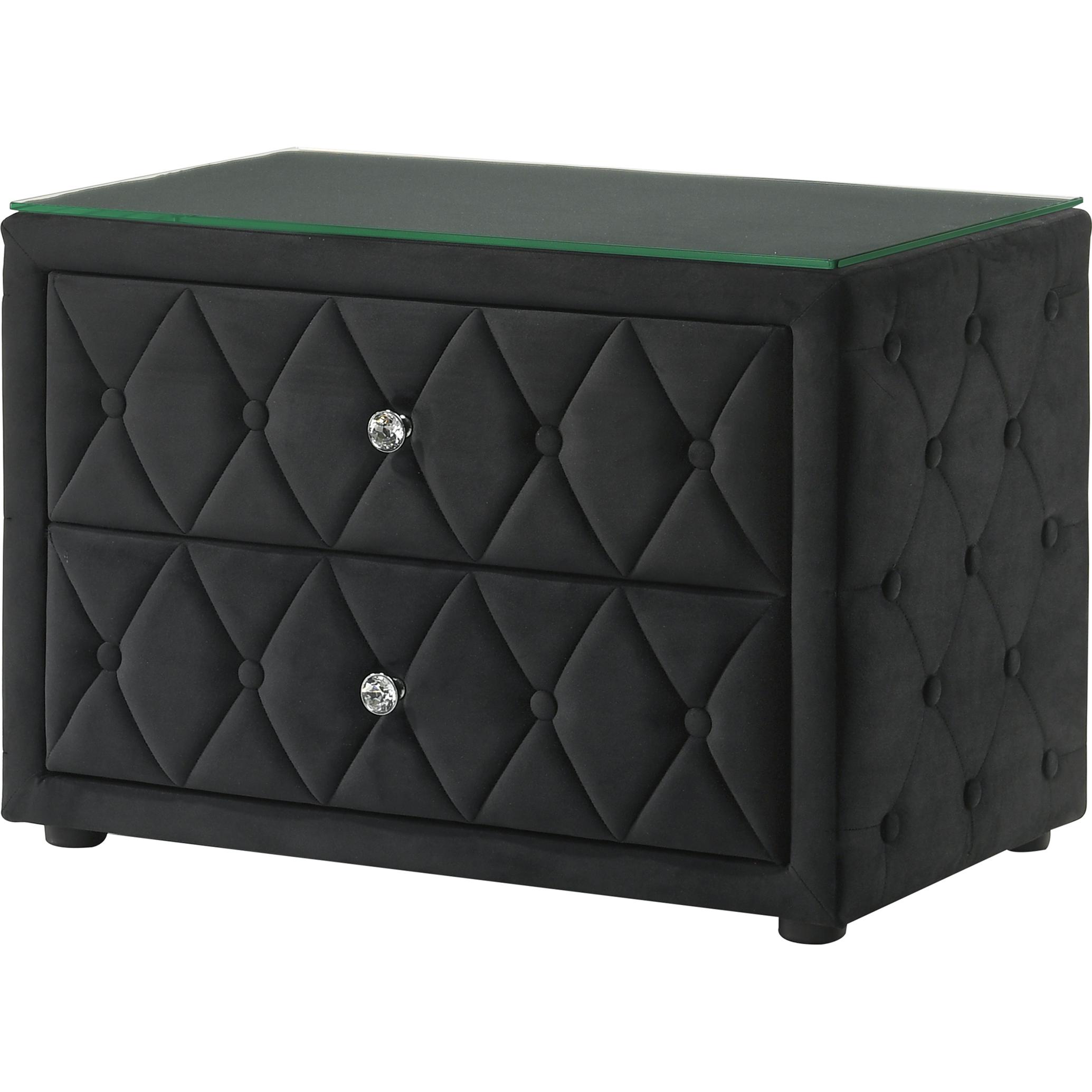 Crown Mark Josephine 5213BK-2 Nightstand - Black IMAGE 1